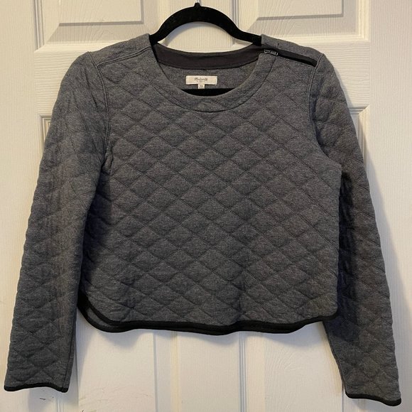 Madewell Quilted Cropped Sweater - Picture 1 of 2